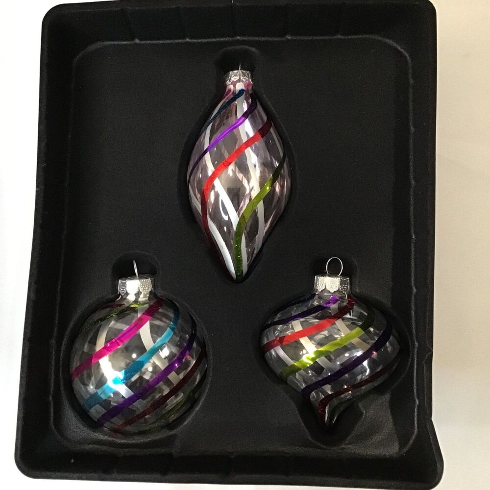 Handcrafted Glass Ornaments (Set of 3)